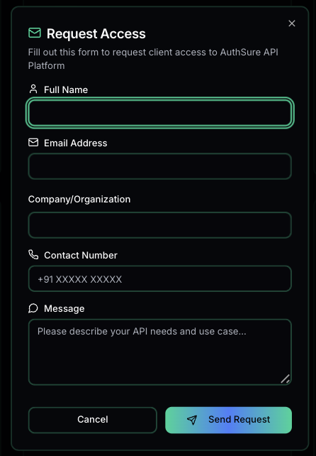 The access request form