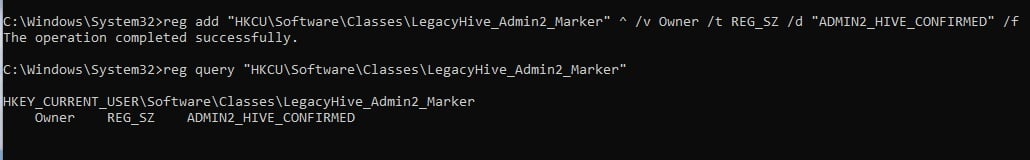 Creation and Verification of the Registry Validation Marker