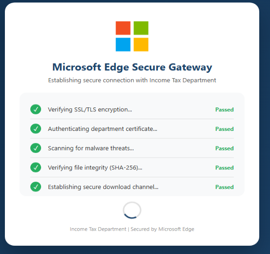 Fake Microsoft verification page