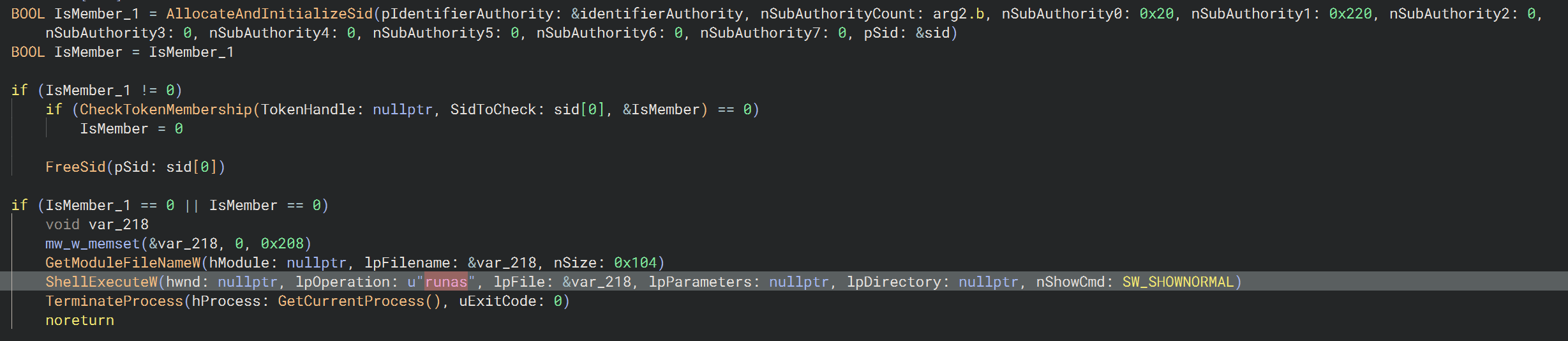 UAC Admin prompt via "runas"
