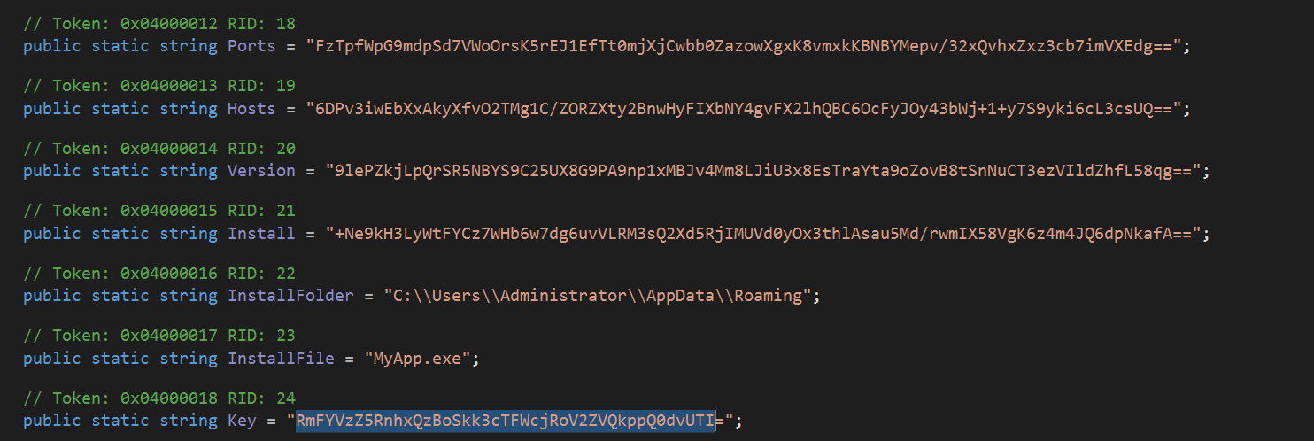 Encrypted RAT Configuration