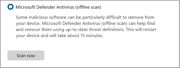 Defender Offline Scan