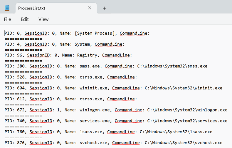 ProcessList.txt dumped from memory