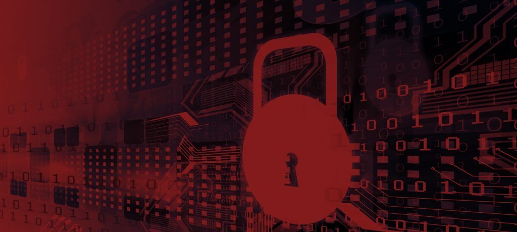 Cyber Security Concept Circuit Board With Closed Padlock