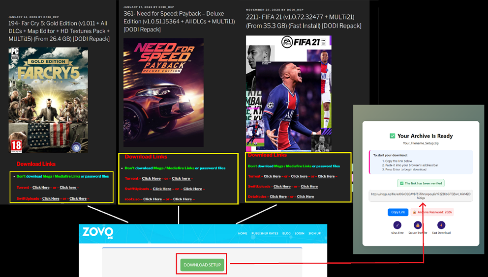 Initial payload drop chain