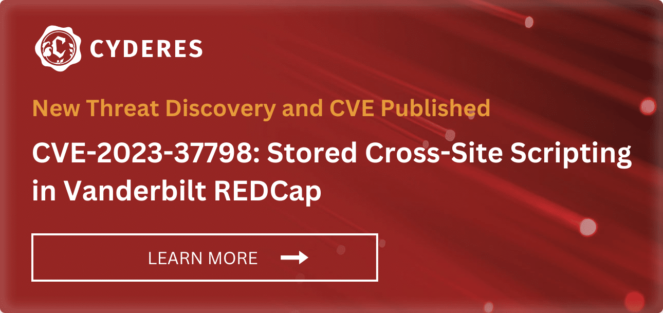 CVE-2023-37798: Stored Cross-Site Scripting in Vanderbilt REDCap