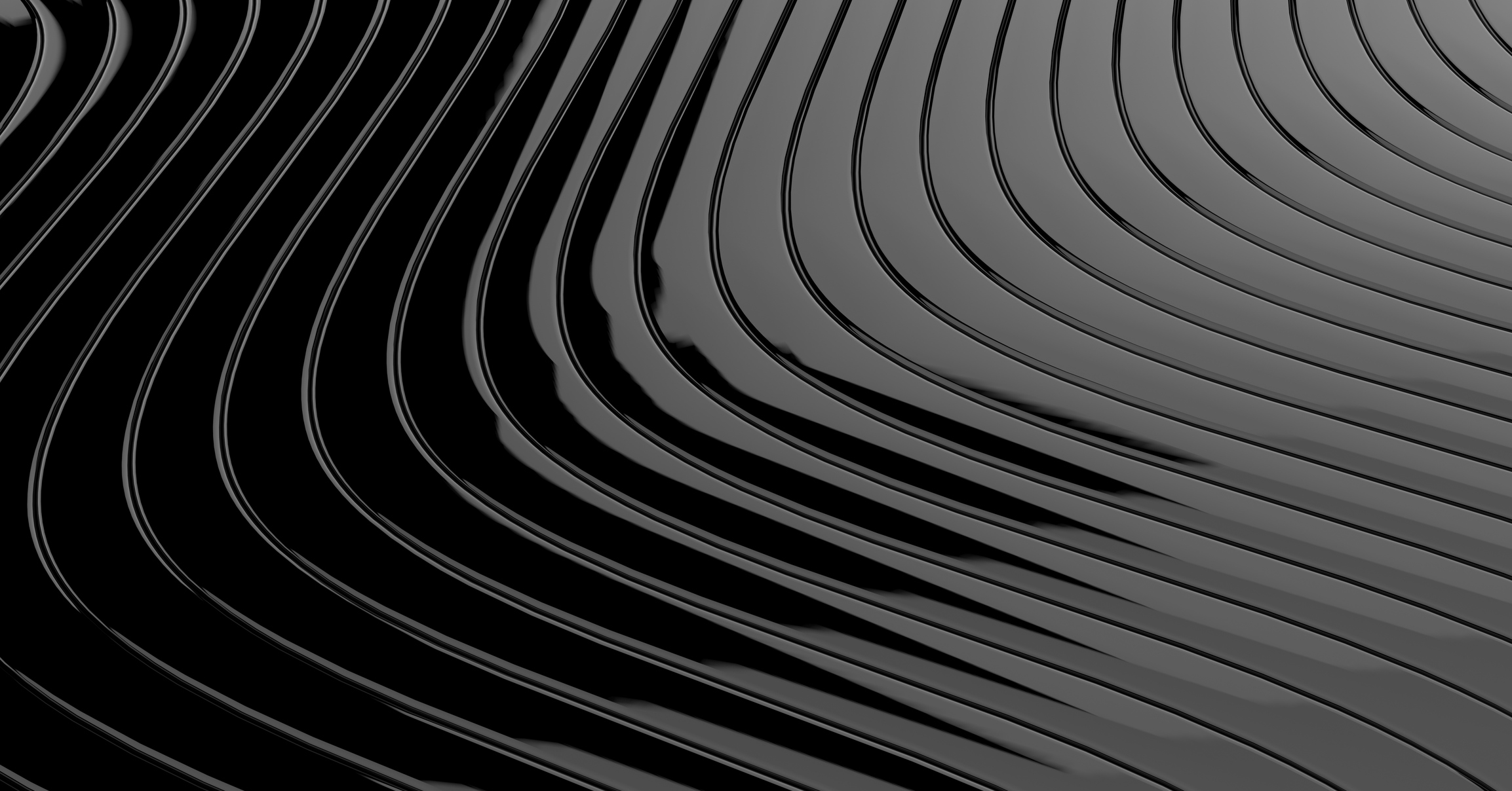 Abstract black and gray curved wave patterns